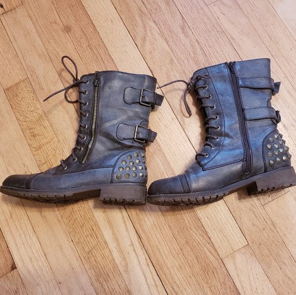 Brown combat boots - Picture 2 of 8